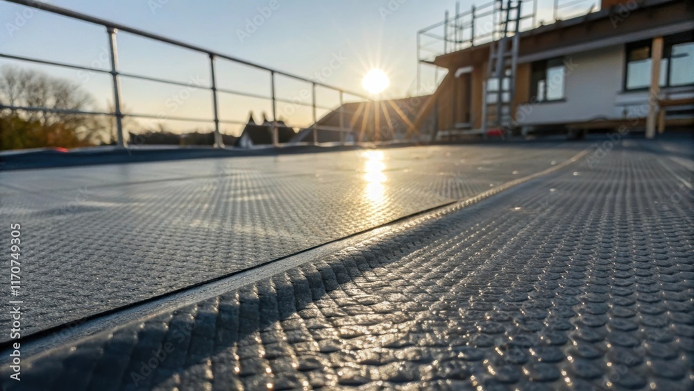 Aufkleber a detail image focused on the textured surface of the waterproof membrane illustrating its stitch pa