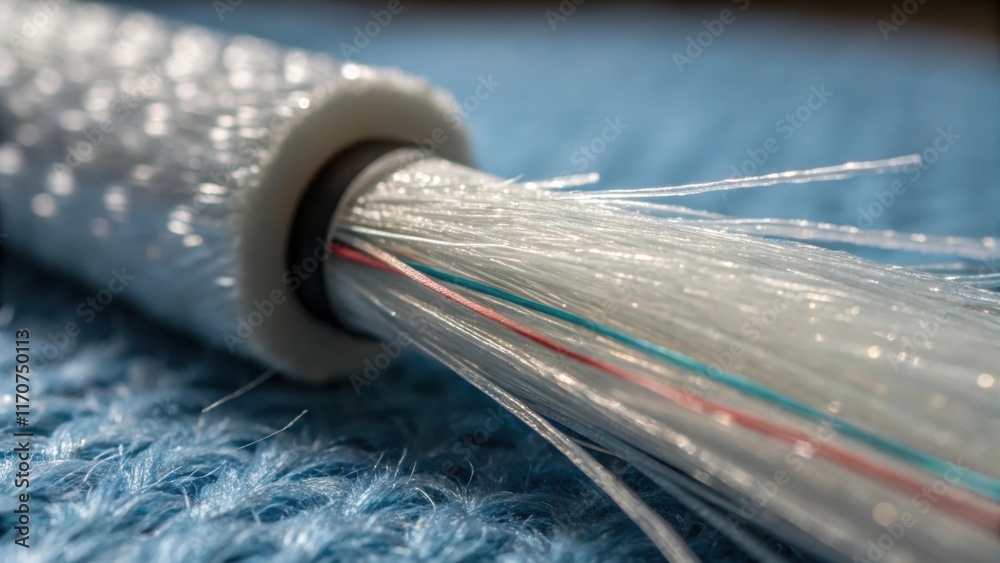 Poster a macro image focuses on the fibers within the fiberglass batt revealing a detailed view of their fi