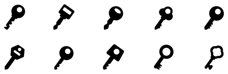 Key icon set. Key vector icon. Key symbol. Vector Illustration. EPS 10