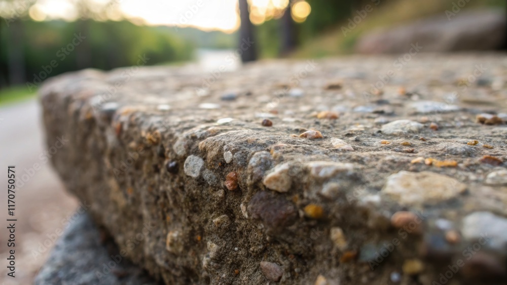 Poster A macro shot focusing on the edge of a stone from the pallet highlighting its uneven surface and the small specks of quartz embedded within. The depth of field creates a dreamy