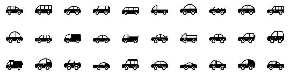 Fototapeta premium Car icon set. Various vehicle icon. Car types set. Vector illustration. EPS 10