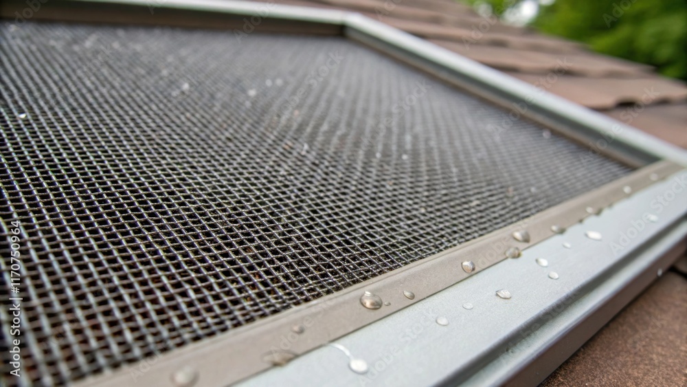 Poster A macro shot of the mesh screen intended for a gable vent highlights its fine weave and robust construction crafted to provide both protection against pests and optimal air