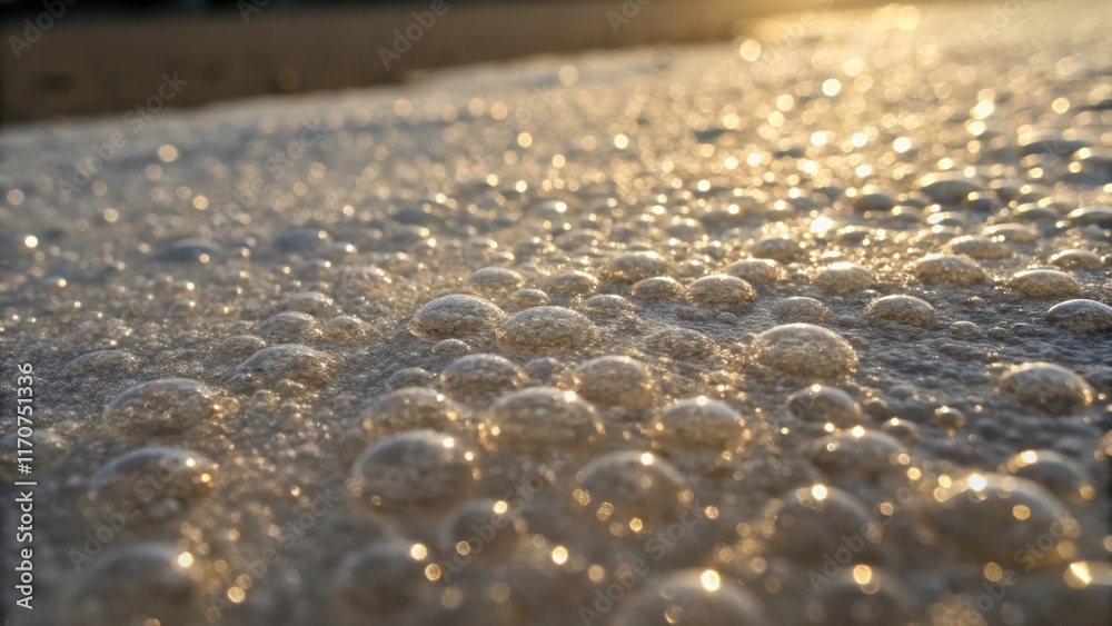 Fototapete A macro view of the foam insulations surface capturing tiny bubbles ped within the material. The glimmer of light reflecting off the uneven texture adds a tactile quality inviting