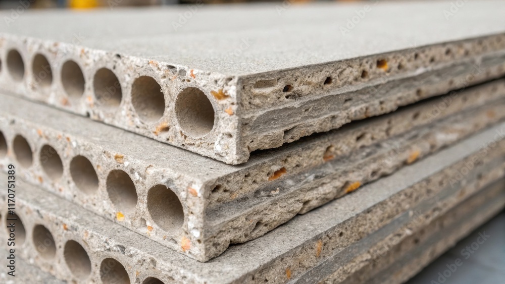 Aufkleber A macro view shows the layered structure of the cement board revealing the composite materials used for durability and moisture resistance. Tiny fibers and particles are visible