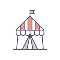 Circus Tent  vector icon stock illustration