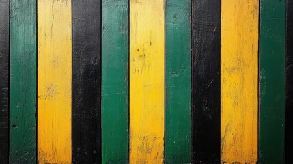 Colorful wooden planks create a vibrant striped pattern reminiscent of a lively Caribbean festival atmosphere. Generative AI