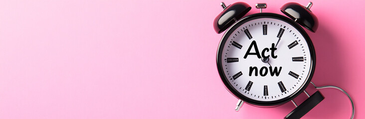 Act now clock to create urgency, take action before the end of the sales, it is time to change
