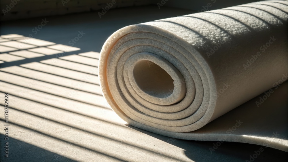 Poster An image that captures the subtle play of light against the foam roll revealing shadowy depth through its curves and folds. This artistic representation hints at the unseen
