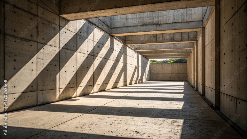 Aufkleber An introspective view of the foundation space as sunlight filters through an opening casting geometric shadows on the cured concrete. The contours of the forms are still subtly