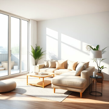 modern living room with sofa