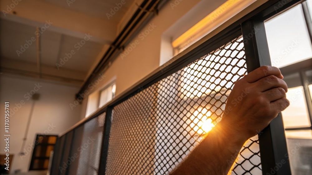 Aufkleber a zoomedin image capturing a hand gripping the edge of the mesh panel showcasing the robust construc