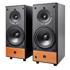 Fototapeta premium High-tech stereo speakers for music enthusiasts against a transparent background, speakers png image