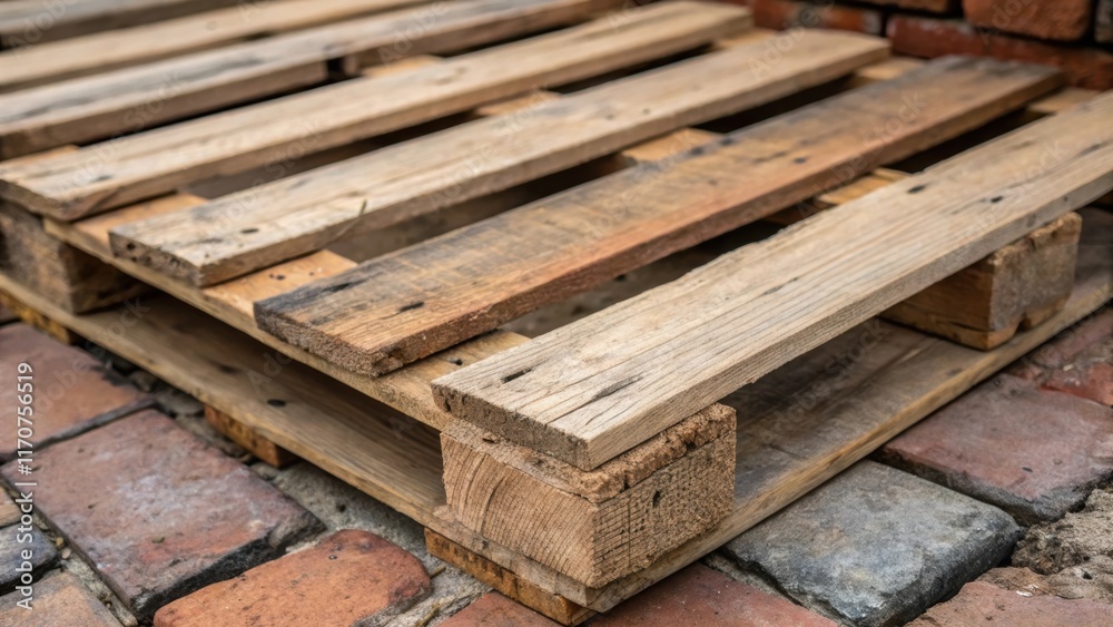 Poster detailed shot capturing the grains of wood from the pallet aged and worn from years of use. the juxt