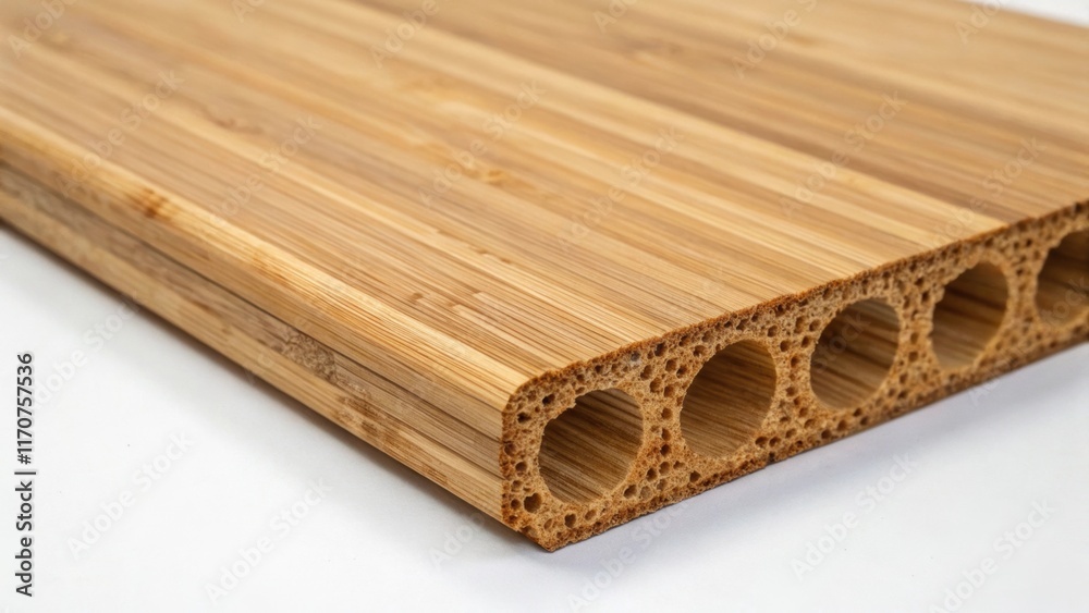 Poster The camera zooms in on the unique end of a bamboo plank revealing the fibrous interior structure characteristic of the material. The intricacies of the layering and the natural
