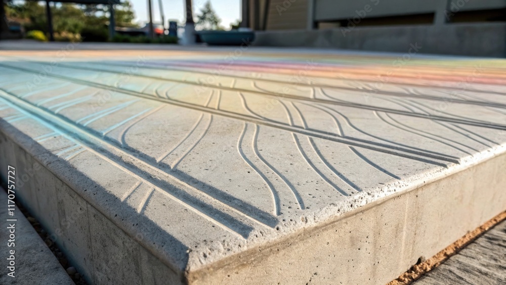 Poster The grooves in the concrete slab are accented by a wash of color that seeps into the etched lines creating a gradient effect that transitions from light to dark. This closeup
