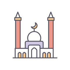 Mosque  vector icon stock illustration