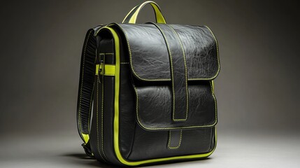 Stylish leather backpack with vibrant accents perfect for urban adventures and daily commutes. Generative AI