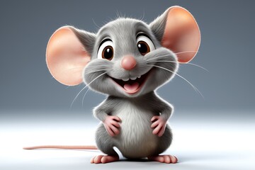 cartoon mouse sitting on the floor with his paws crossed