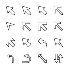 A set of arrows in various orientations and sizes