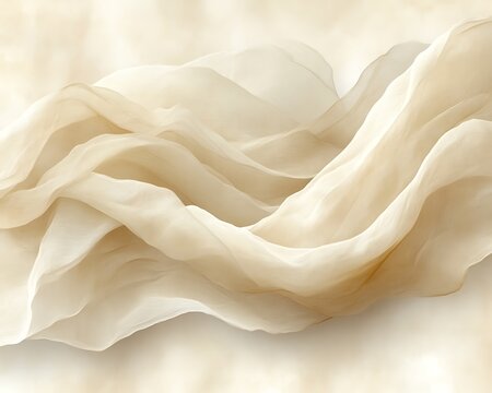 Elegant beige silk fabric flowing. - Powered by Adobe