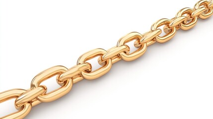 Obraz premium Gold chain links, isolated on white background.