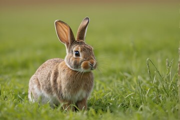 Fototapeta premium there is a rabbit that is standing in the grass