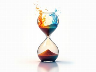 Time's Flow: Dynamic hourglass with contrasting colors