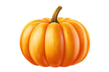 Fototapeta premium A vibrant orange pumpkin with a curved, ridged surface and a sturdy stem.