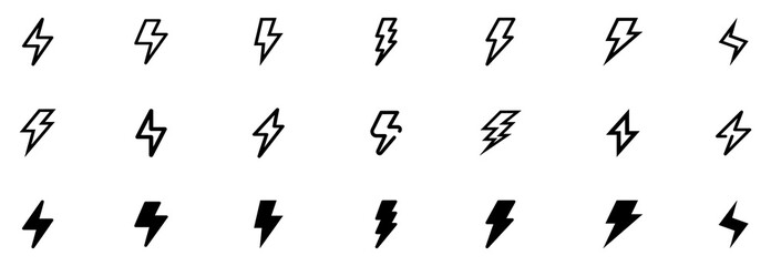 Naklejka premium Lightning icon. Lightning set. Electric icon vector. Power icon. energy sign. Vector Illustration. EPS 10