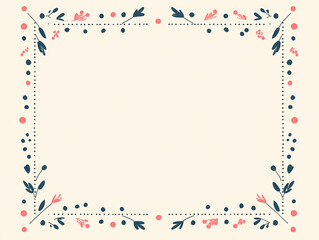 Elegant floral border design. Perfect for invitations, cards, or social media posts. Soft pastel colors and simple illustrations.