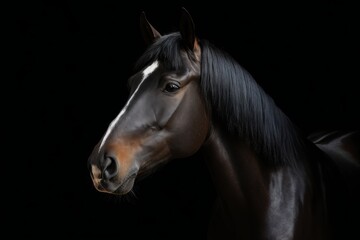 Fototapeta premium there is a horse that is standing in the dark