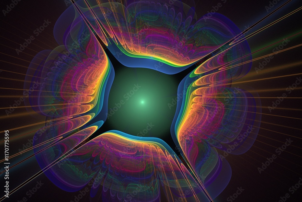 Poster computer generated fractal pattern and shape