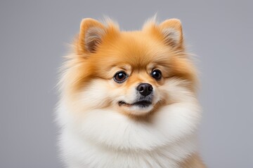 Obraz premium araffy dog with a white collar and brown eyes