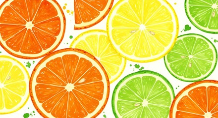 Obraz premium citrus seamless pattern
