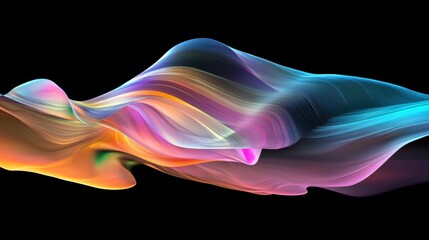 Obraz premium Abstract Colorful Swirling Waves, Vibrant Gradient Texture, Dynamic Flowing Lines, Digital Art Background