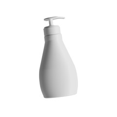 3d render White Pump Dispenser Bottle for Soap, Shower Gel, or Skincare Products without background mockup for design