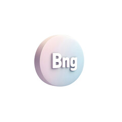 A 3d circular icon with  bng  in the center featuring gradient colors a subtle shadow and sleek design