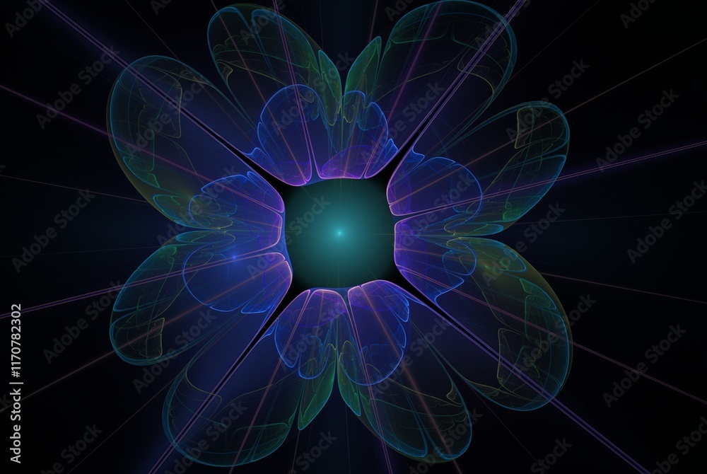 Poster computer generated fractal pattern and shape