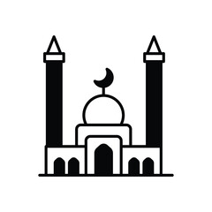 Mosque  vector icon stock illustration