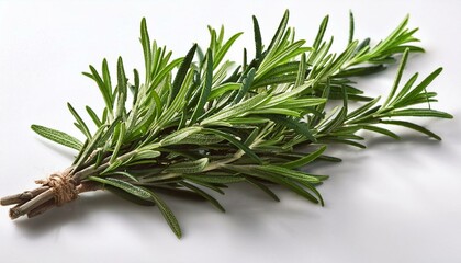 Fototapeta premium Fresh Rosemary Sprig: A Vibrant, Rustic Still Life