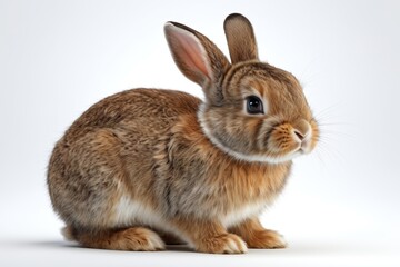 Fototapeta premium there is a white rabbit sitting among many colored eggs