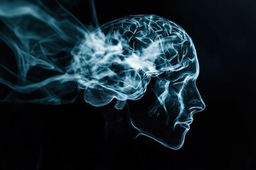 Encephalography brain wave with copy space. Epilepsy, World mental health day, seizures, head injuries, dizziness, headaches, brain tumors concept 