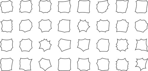 ギザギザの吹き出し　白黒　 Speech bubble.bubble burst vector icon.Black bursting star shapes.