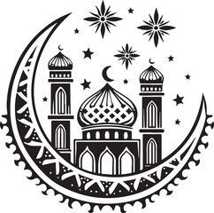 Ramadan Eid design icon set 