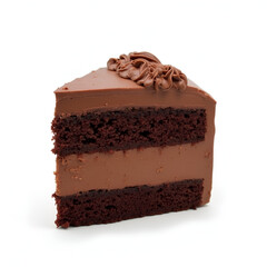 a decadent chocolate cake slice with layers of frosting