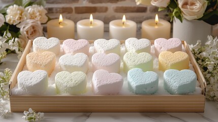 Heart-shaped treats arranged beautifully for a romantic Valentine's Day celebration