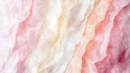 Abstract Pastel Pink, Peach, and White Fabric Texture Soft Draped Gauze Background for Design