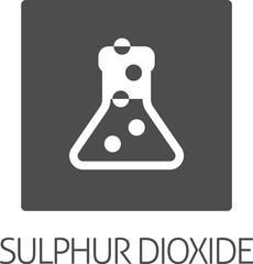 A laboratory glass beaker chemistry icon concept. Possibly an icon for the sulphur dioxide allergen or allergy.