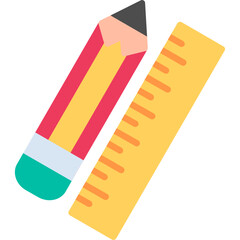 Pencil And Ruler Icon