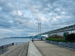 Fototapeta premium suspension bridge over the river
